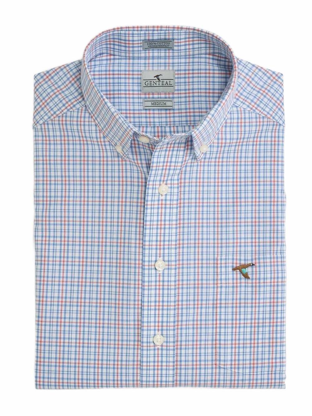 NEW GENTEAL men's addison cotton sport shirt in horizon